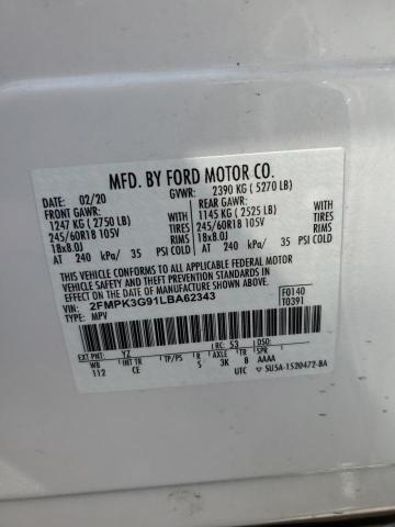 2020 FORD EDGE SE - 2FMPK3G91LBA62343