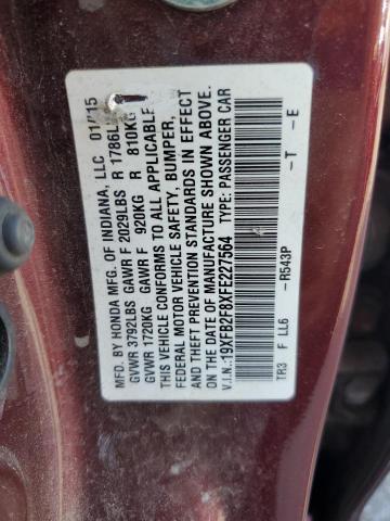 2015 HONDA CIVIC EX 19XFB2F8XFE227564
