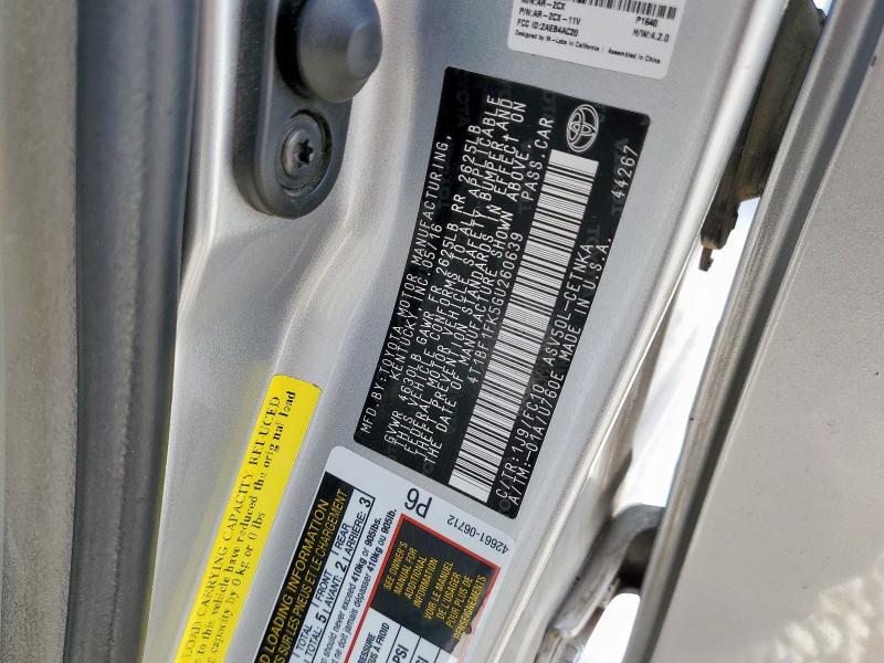 2016 TOYOTA CAMRY LE 4T1BF1FK5GU260639