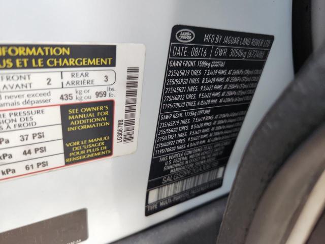 2016 LAND ROVER RANGE ROVER HSE SALGS2PF2GA306788