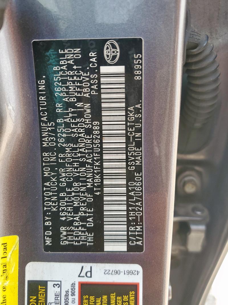 2015 TOYOTA CAMRY XSE - 4T1BK1FK1FU562889