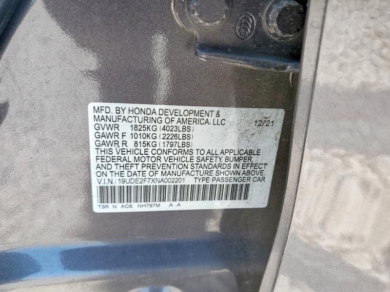 2022 ACURA ILX PREMIU 19UDE2F7XNA002201