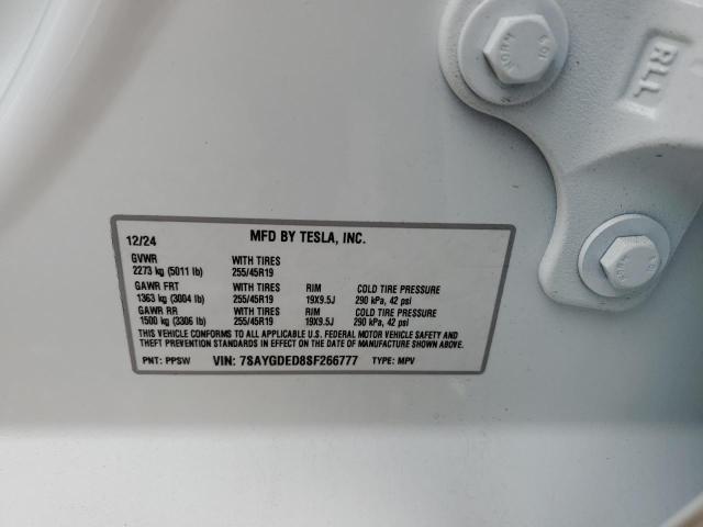 2025 TESLA MODEL Y 7SAYGDED8SF266777