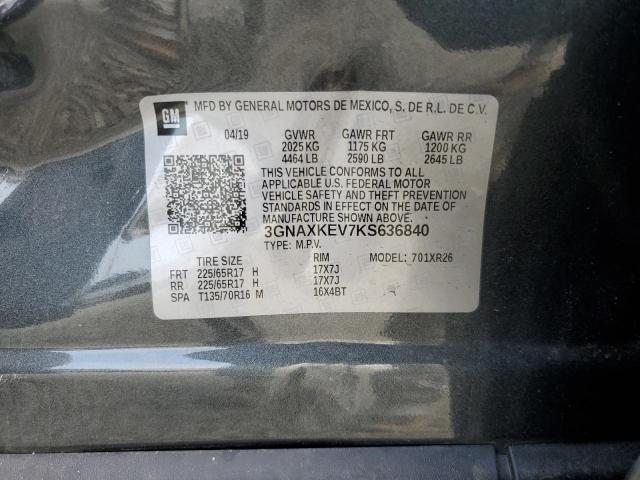 2019 CHEVROLET EQUINOX LT 3GNAXKEV7KS636840