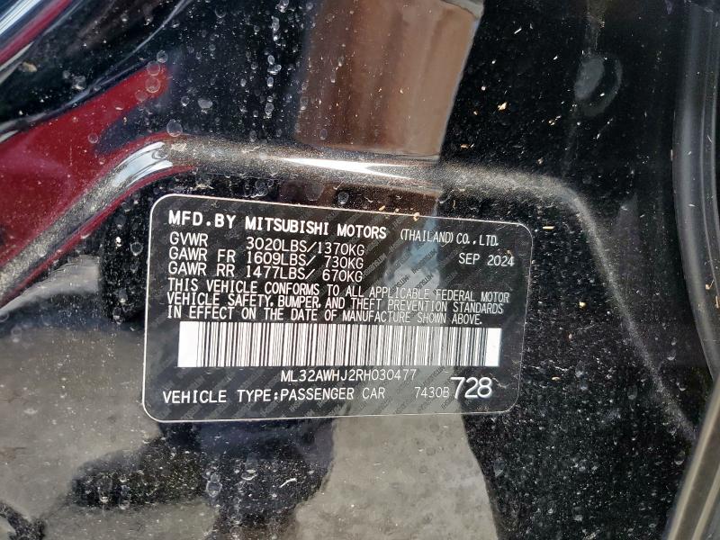 2024 MITSUBISHI MIRAGE SE ML32AWHJ2RH030477