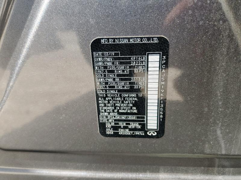 2019 INFINITI QX50 ESSEN 3PCAJ5M19KF135581