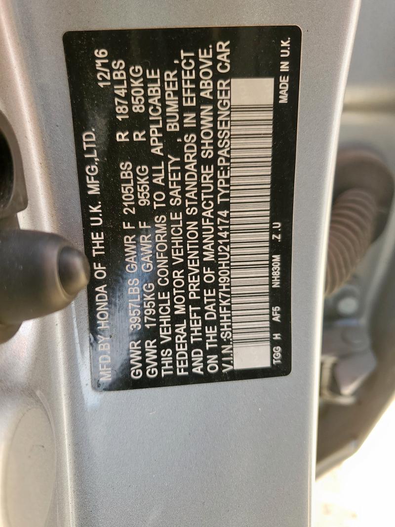 2017 HONDA CIVIC SPOR - SHHFK7H90HU214174