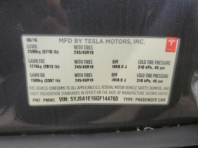 2016 TESLA MODEL S 5YJSA1E16GF144760
