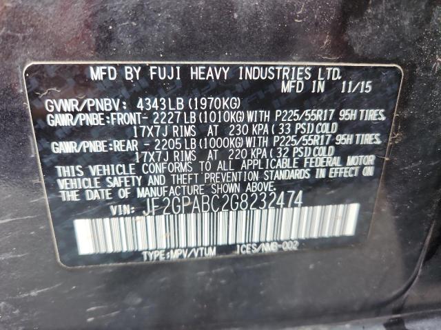 2016 SUBARU CROSSTREK JF2GPABC2G8232474