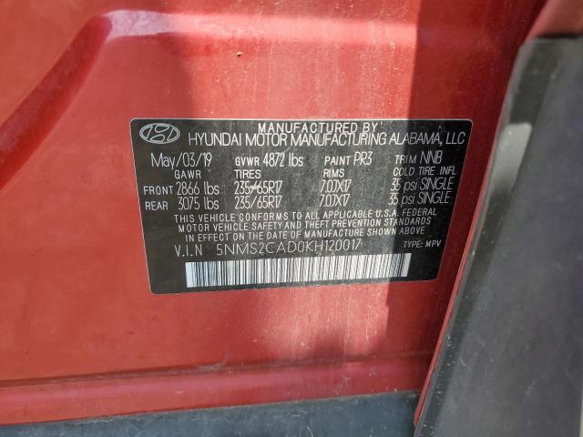 2019 HYUNDAI SANTA FE S 5NMS2CAD0KH120017