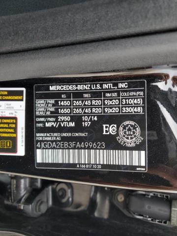 2015 MERCEDES-BENZ ML 350 BLU 4JGDA2EB3FA499623