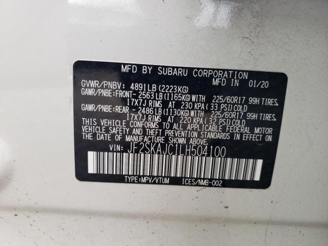 2020 SUBARU FORESTER P JF2SKAJC1LH504100