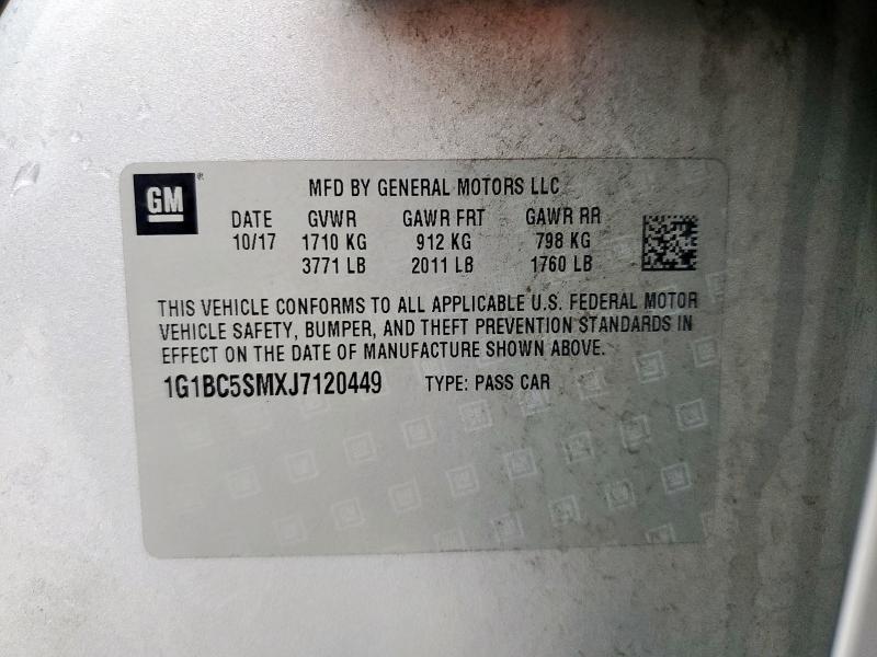 2018 CHEVROLET CRUZE LS 1G1BC5SMXJ7120449
