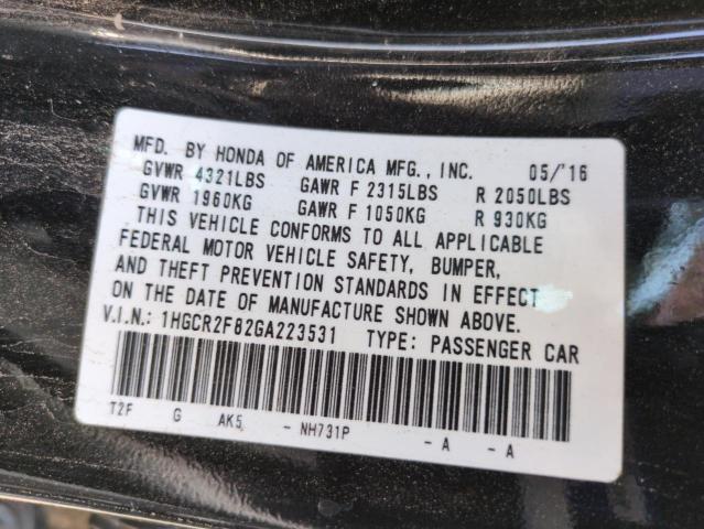 2016 HONDA ACCORD EXL - 1HGCR2F82GA223531