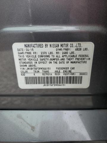 2015 INFINITI Q50 BASE - JN1BV7AP3FM344151