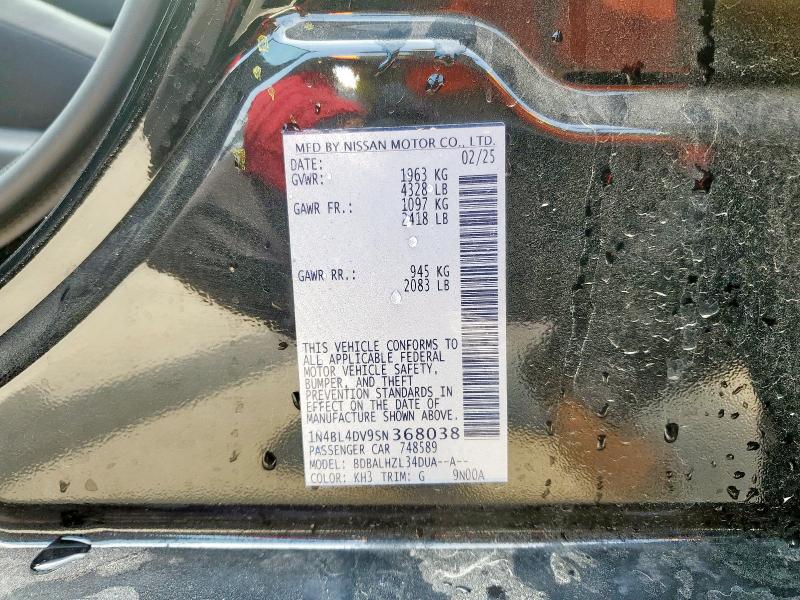 2025 NISSAN ALTIMA SV 1N4BL4DV9SN368038