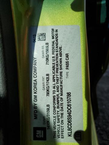 2013 CHEVROLET SPARK 1LT - KL8CD6S94DC610786