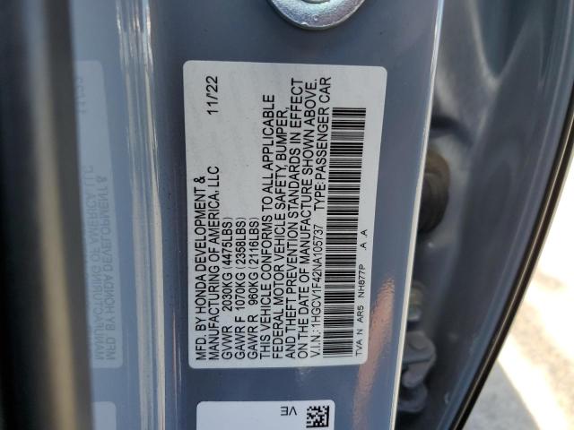 2022 HONDA ACCORD SPO 1HGCV1F42NA105737