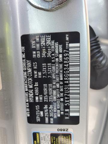 2016 HYUNDAI SANTA FE S 5XYZU3LA8GG348697