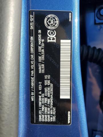 2018 VOLVO V60 POLEST YV1A0MSW4J2392297