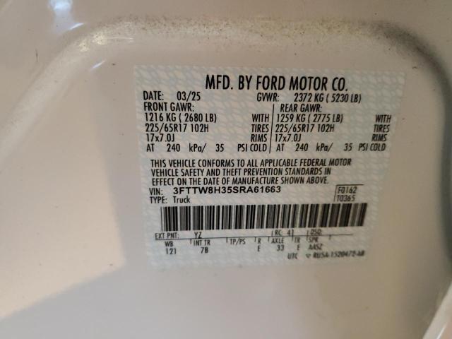 2025 FORD MAVERICK XLT - 3FTTW8H35SRA61663