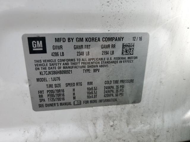 2017 CHEVROLET TRAX LS KL7CJKSB6HB090921