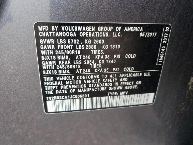 2018 VOLKSWAGEN ATLAS 1V2BR2CA1JC505591