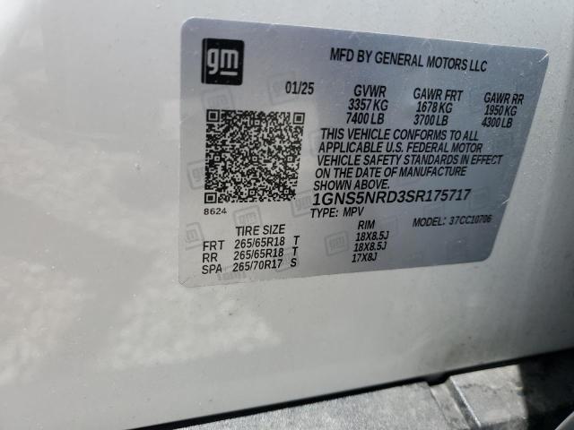 2025 CHEVROLET TAHOE C1500 LT 1GNS5NRD3SR175717
