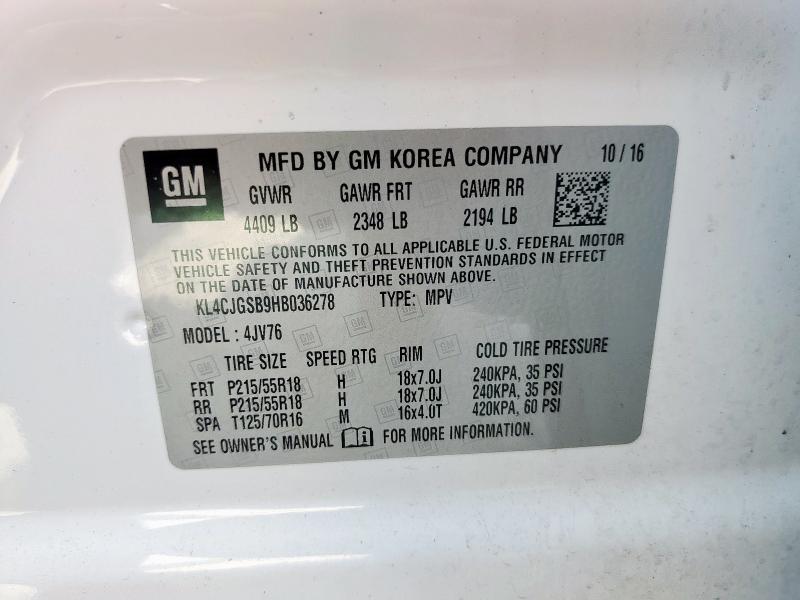 2017 BUICK ENCORE ESS KL4CJGSB9HB036278