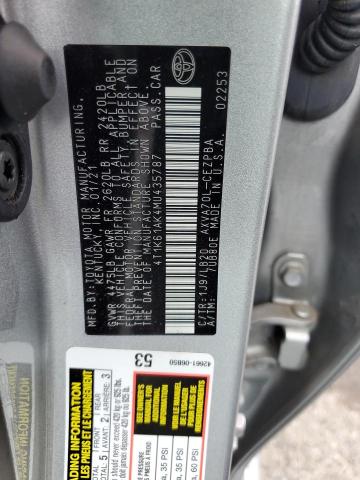 2021 TOYOTA CAMRY XSE 4T1K61AK4MU435787