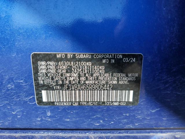 2024 SUBARU WRX PREMIU JF1VBAH65R9805442