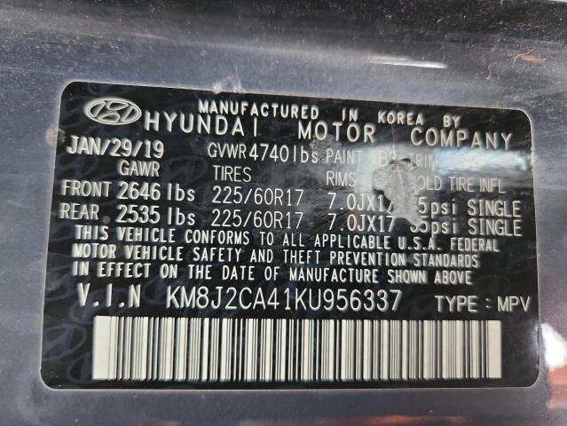 2019 HYUNDAI TUCSON SE KM8J2CA41KU956337