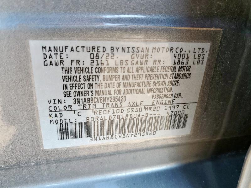 2022 NISSAN SENTRA SV 3N1AB8CV8NY295420