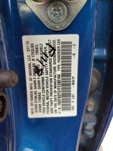 2015 HONDA CIVIC LX 19XFB2F57FE280194