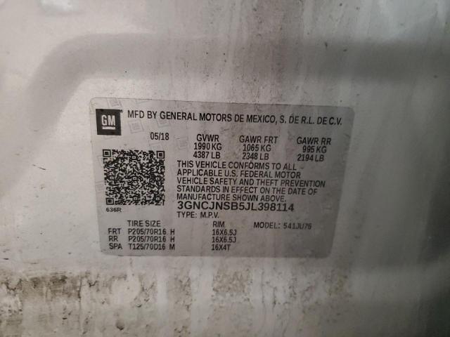 2018 CHEVROLET TRAX LS 3GNCJNSB5JL398114