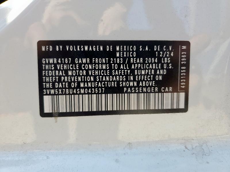 2025 VOLKSWAGEN JETTA S 3VW5X7BU4SM043537