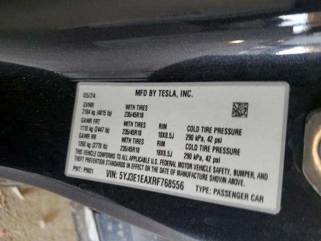 2024 TESLA MODEL 3 5YJ3E1EAXRF768556