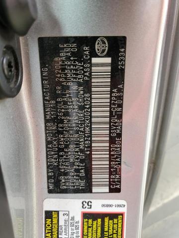 2019 TOYOTA CAMRY XSE - 4T1BZ1HK2KU024026