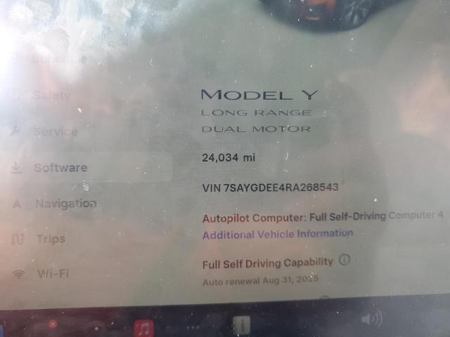 2024 TESLA MODEL Y 7SAYGDEE4RA268543