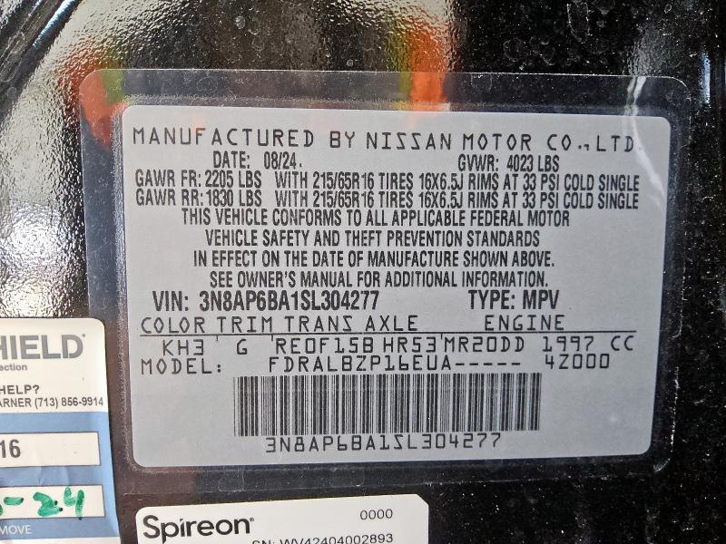 2025 NISSAN KICKS S 3N8AP6BA1SL304277