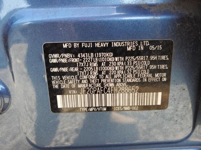 2015 SUBARU XV CROSSTR JF2GPAFC4FH288652