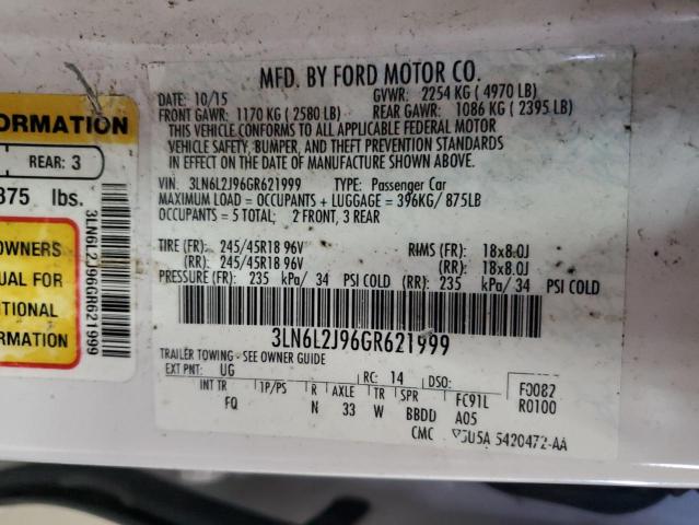 2016 LINCOLN MKZ - 3LN6L2J96GR621999