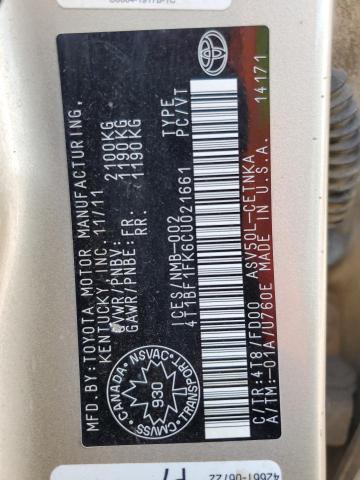 2012 TOYOTA CAMRY BASE - 4T1BF1FK6CU021661