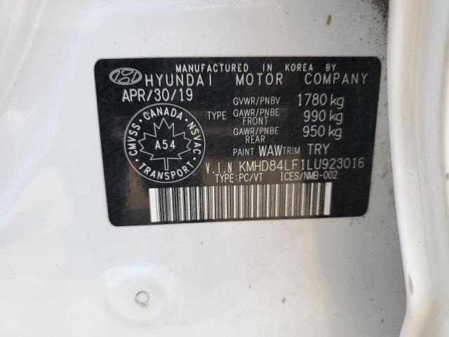 2020 HYUNDAI ELANTRA SEL KMHD84LF1LU923016