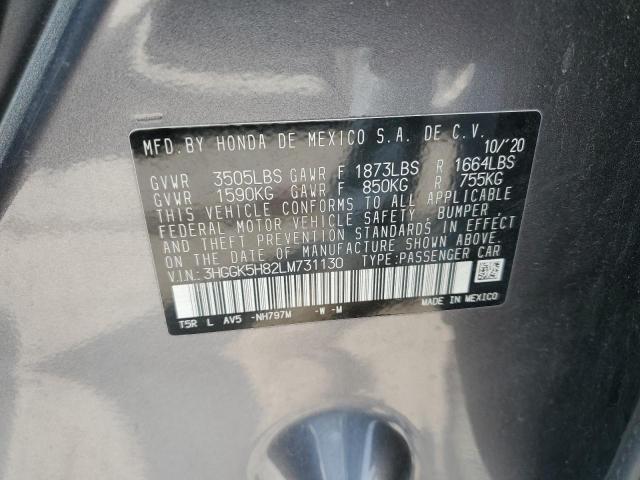2020 HONDA FIT EX 3HGGK5H82LM731130