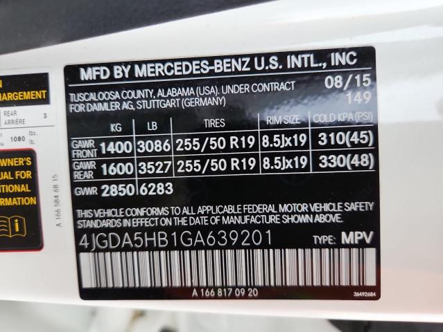 2016 MERCEDES-BENZ GLE 350 4M - 4JGDA5HB1GA639201