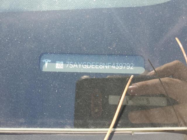 2022 TESLA MODEL Y 7SAYGDEE8NF439792