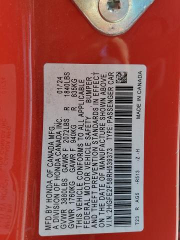 2024 HONDA CIVIC SPORT - 2HGFE2F58RH539373