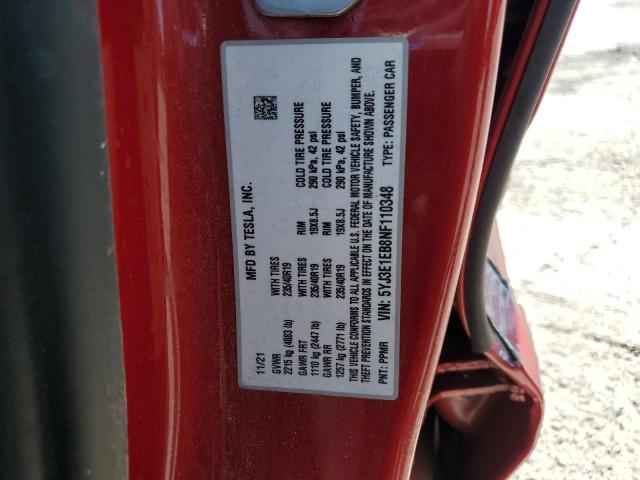 2022 TESLA MODEL 3 5YJ3E1EB8NF110348