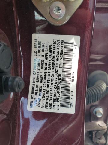 2019 HONDA INSIGHT EX 19XZE4F56KE001246